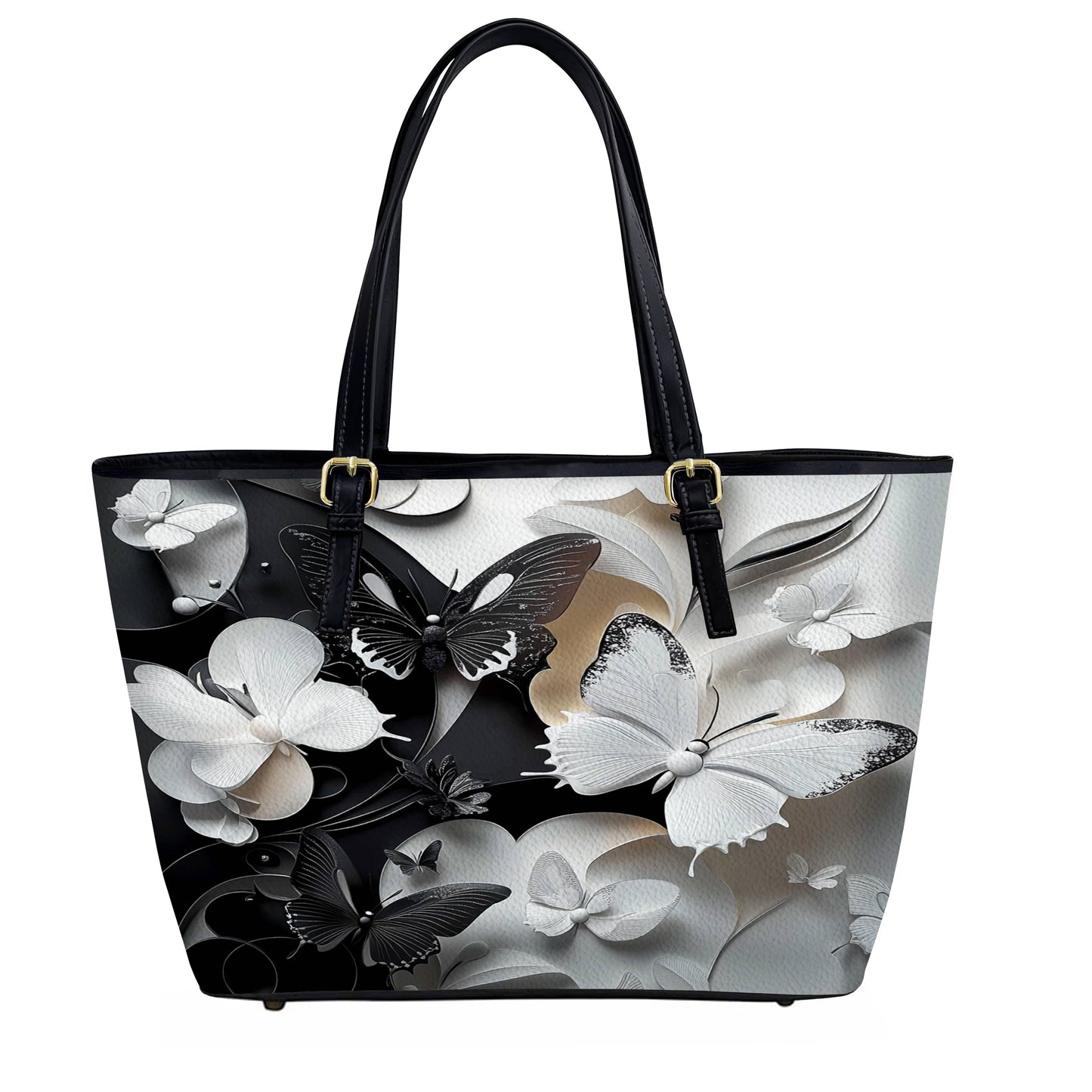 Lorva Butterfly Leather Tote Bag Monochrome Mirage