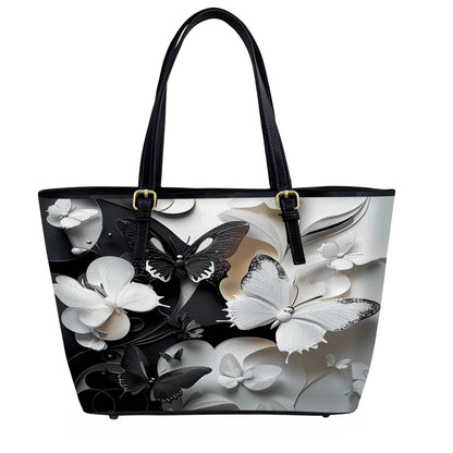 Lorva Butterfly Leather Tote Bag Monochrome Mirage