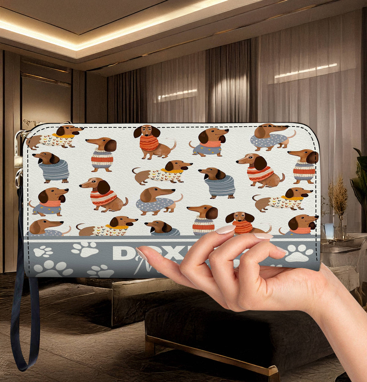 Lorva Dachshund Leather Bag Doxie Mom