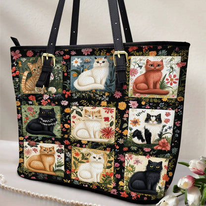 Lorva Leather Tote Bag Feline Fields Forever