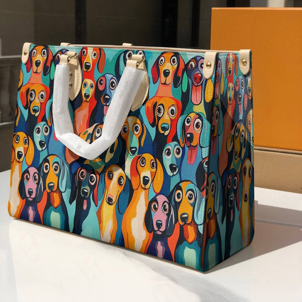 Lorva Dachshund Leather Bag Fun & Whimsical