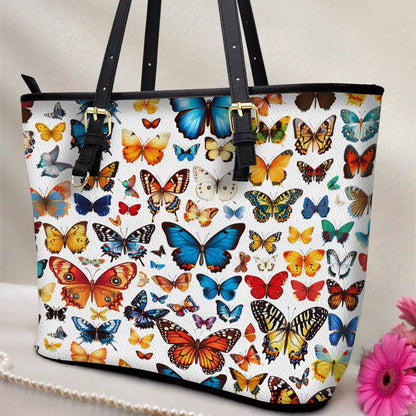 Lorva Butterfly Leather Tote Bag Butterfly Kaleidoscope