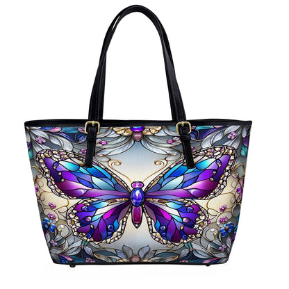Lorva Butterfly Leather Tote Bag Mosaic Butterfly