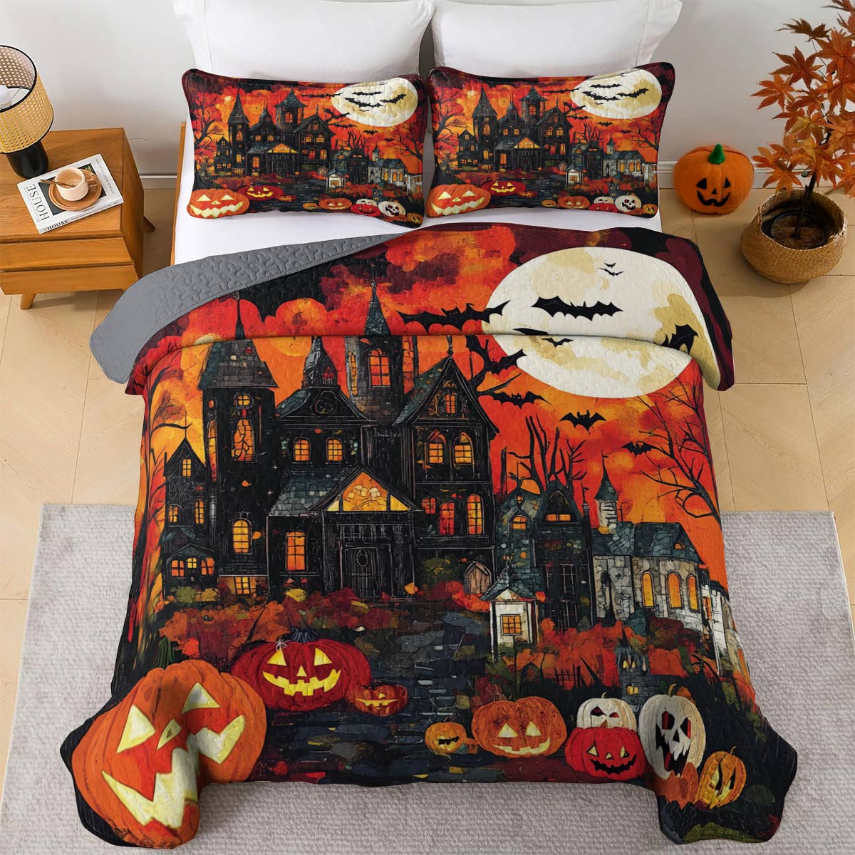 Halloween Lorva All Season Quilt 3-Piece Set Midnight Haunting