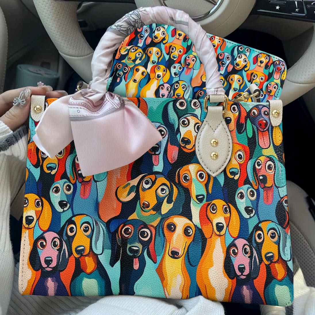 Lorva Dachshund Leather Bag Fun & Whimsical