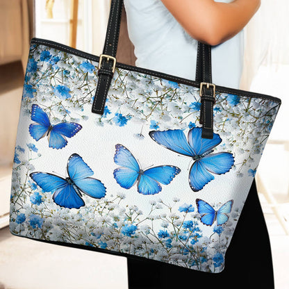 Lorva Butterfly Leather Tote Bag Morning Sky