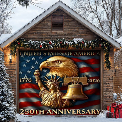Lorva Garage Door Banner Decoration America 250th Anniversary