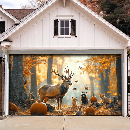 Lorva Autumn Garage Door Banner Decoration Woodland Harvest Retreat
