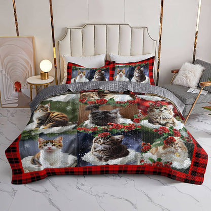 Lorva Cat All Season Quilt 3-Piece Set Remember Love On Christmas