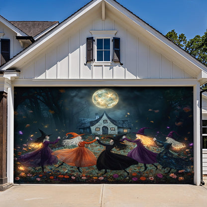Lorva Witch Garage Door Banner Decoration Beautiful Witchy Woman