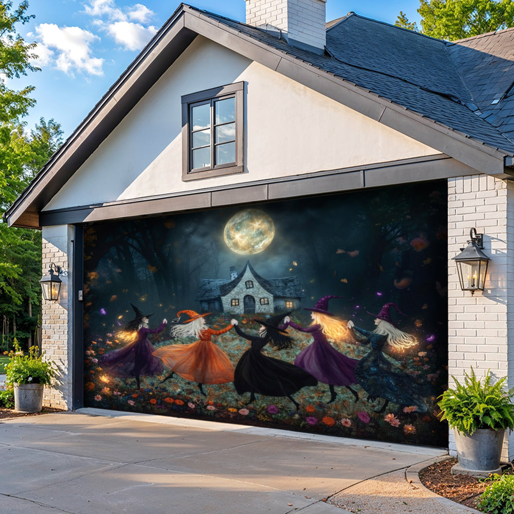 Lorva Witch Garage Door Banner Decoration Beautiful Witchy Woman