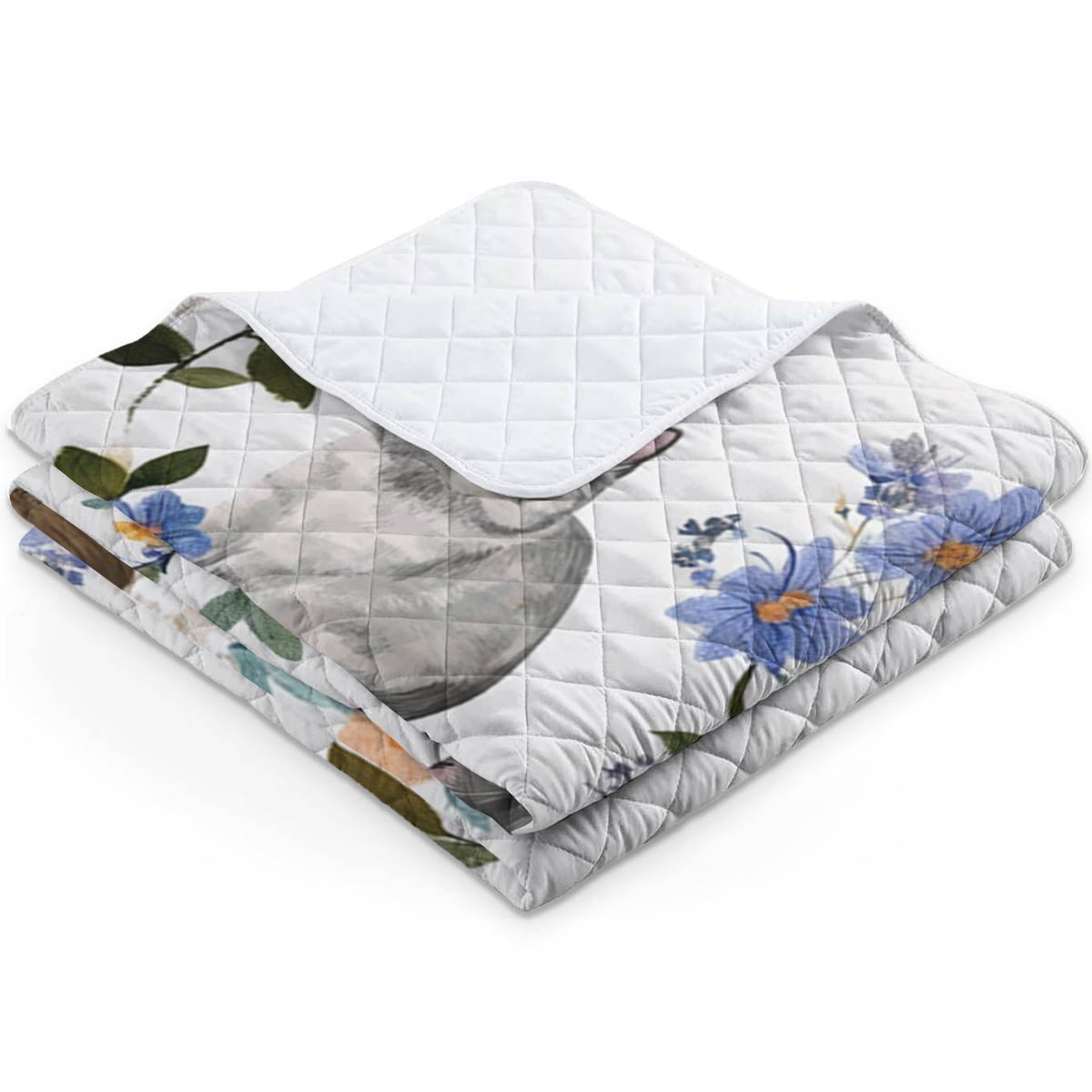 Lorva Quilt Set Charming Floral Cats