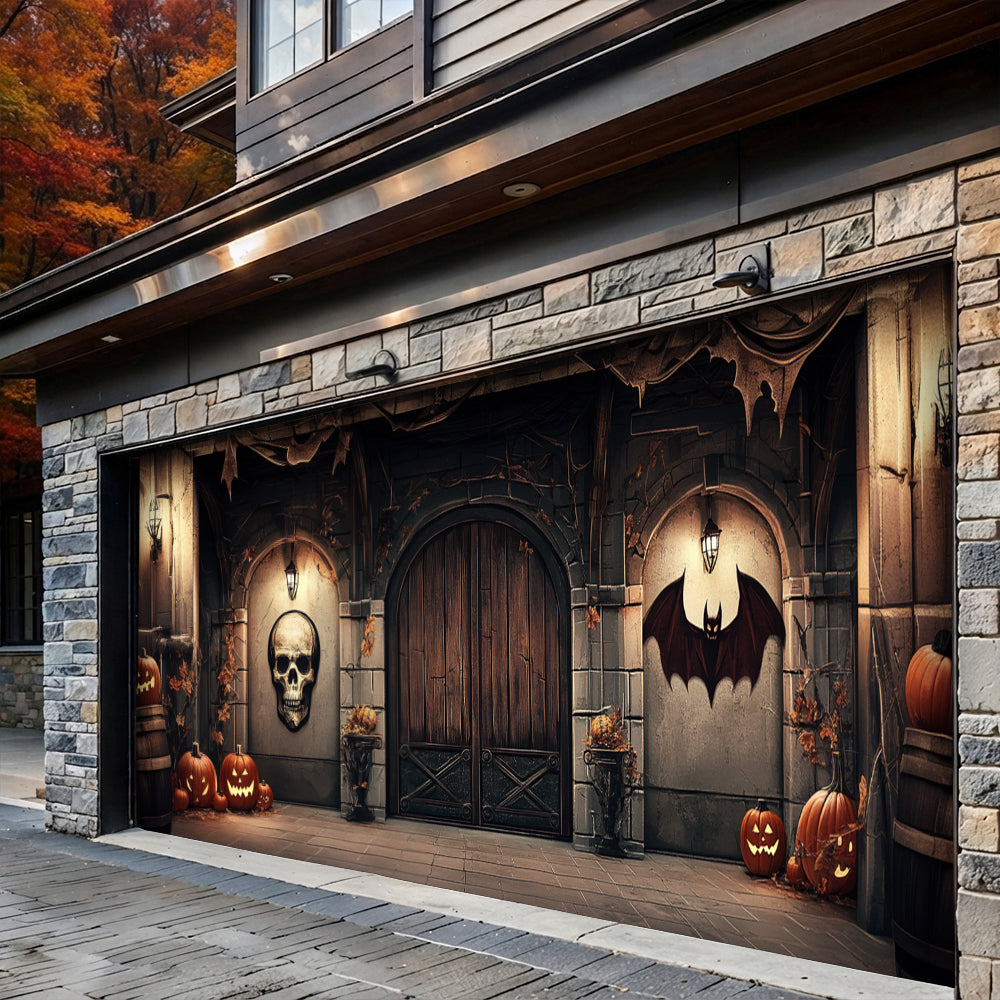 Lorva Halloween Garage Door Banner Decoration Infernal Halloween Gate