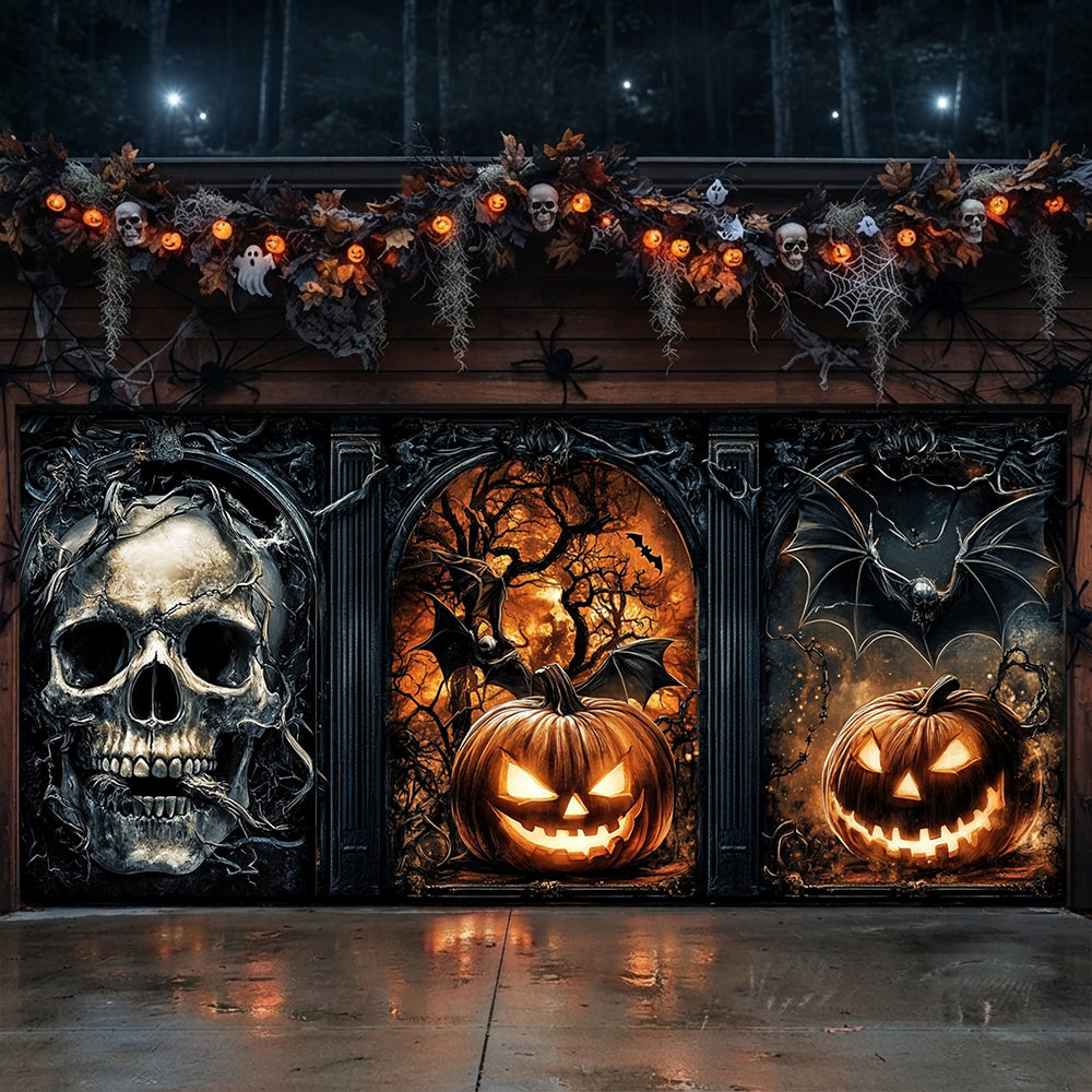 Lorva Halloween Garage Door Banner Decoration Infernal Halloween Gate