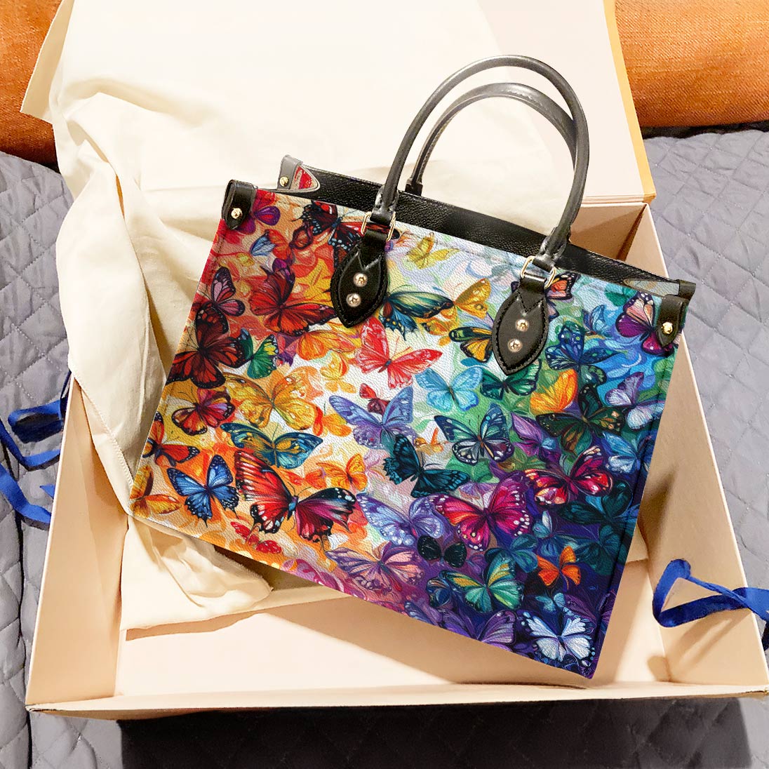 Lorva Butterfly Leather Bag Rainbow Migration