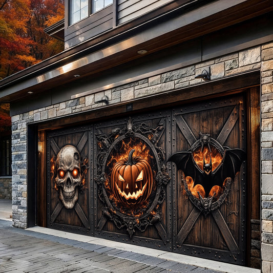 Lorva Halloween Garage Door Banner Decoration The Haunted Gate