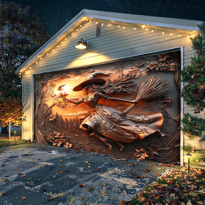 Lorva Witch Garage Door Banner Decoration Halloween Moonflower Witches