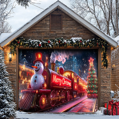 Lorva Christmas Garage Door Banner Decoration Snowman’s Holiday Express