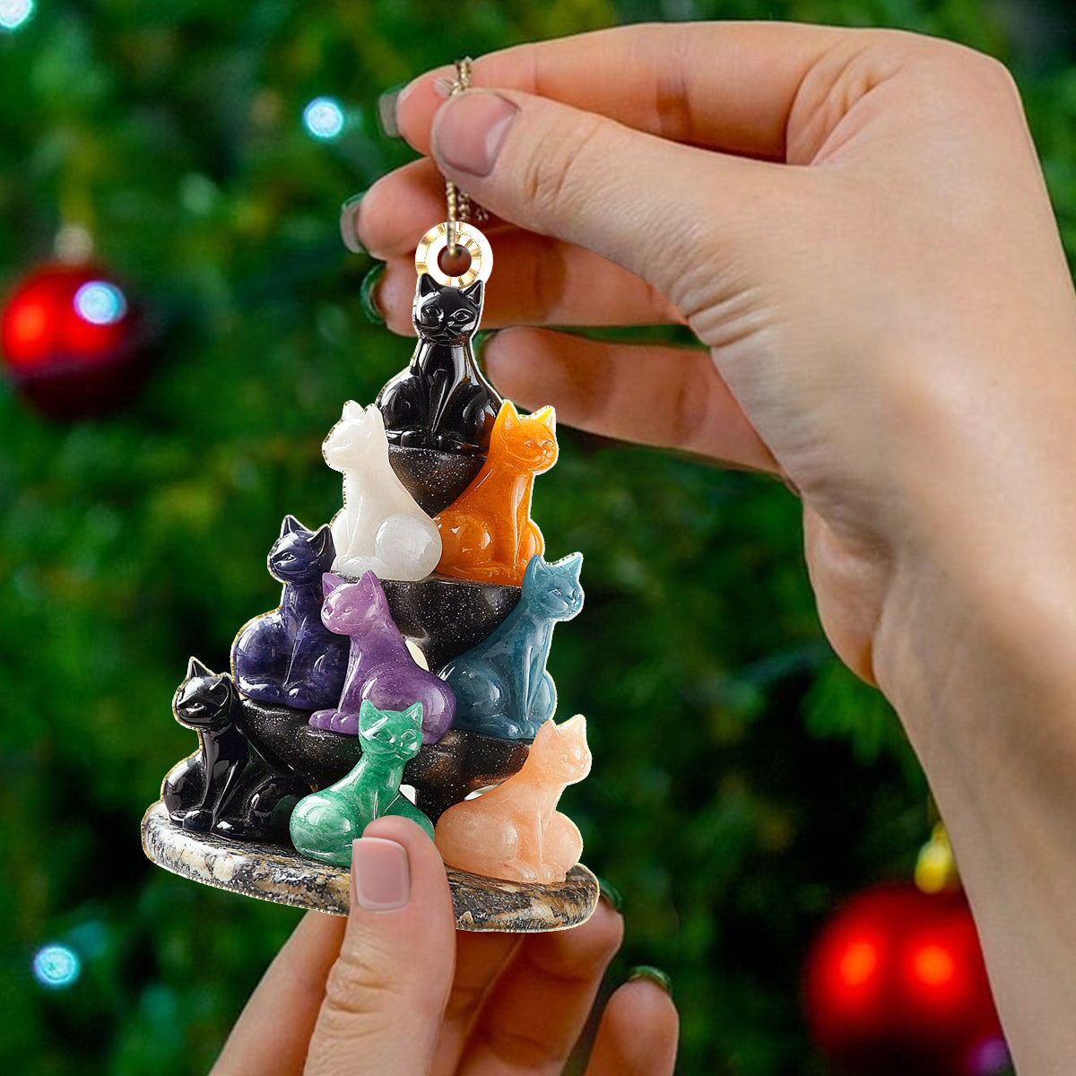 Lorva Cat 2D Acrylic Ornament Enchanted Spectrum Cats