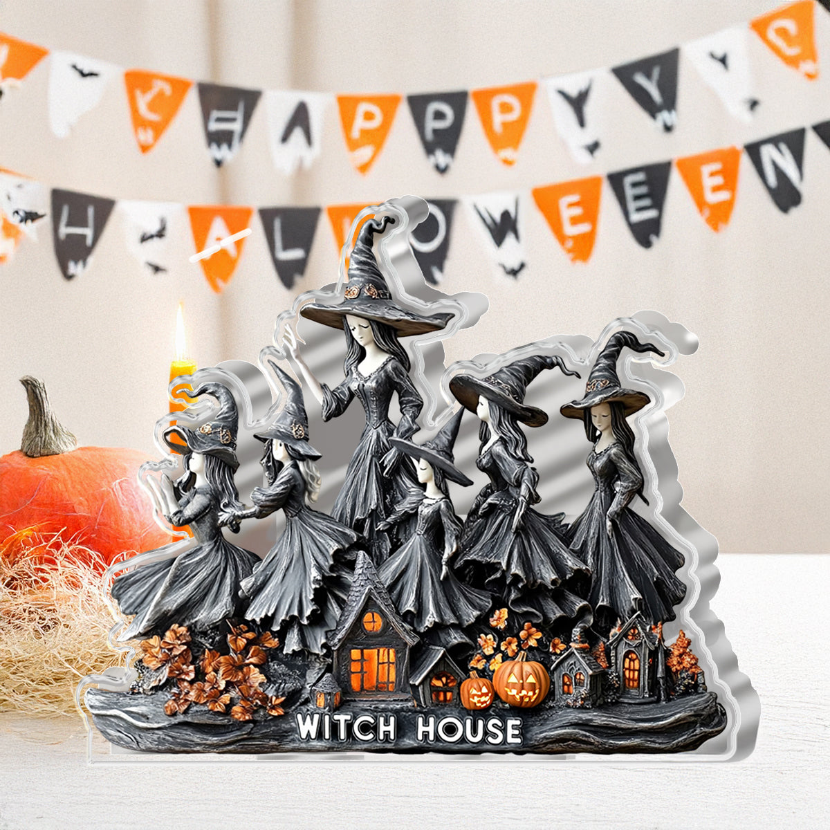 Witch Custom Shaped 2D Print Acrylic Plaque Beautiful Witch House