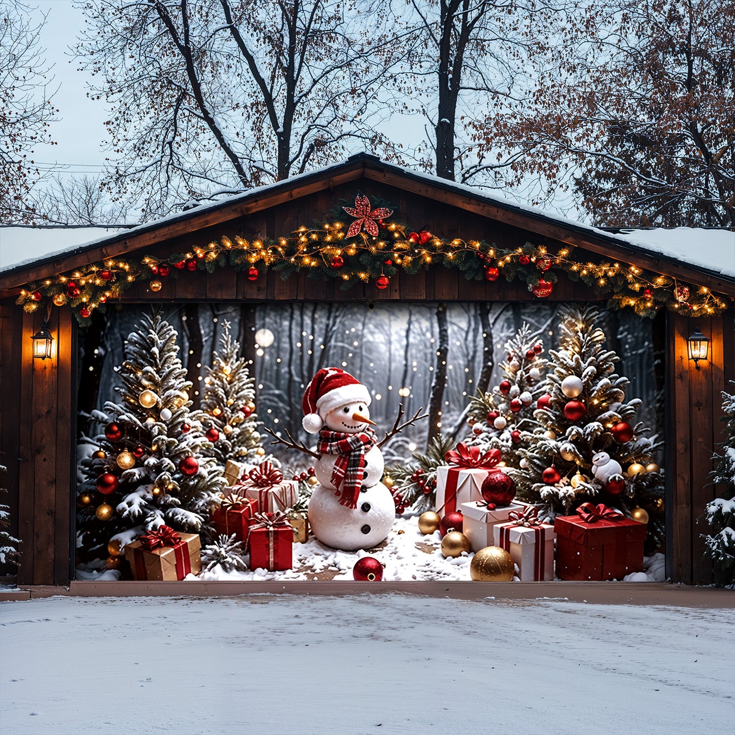 Lorva Christmas Garage Door Banner Decoration Festive Lovely