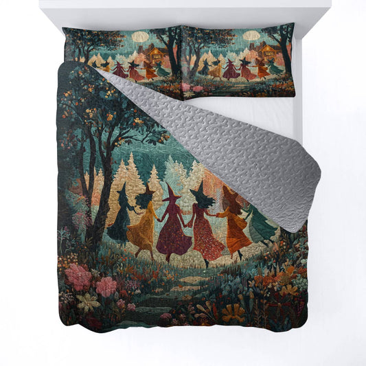 Witch Lorva All Season Quilt 3-Piece Set Autumn Witch Dance