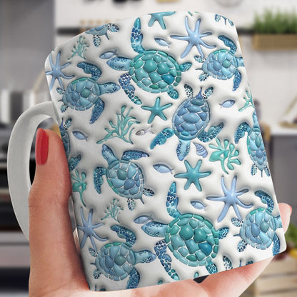 Lorva Mug Sea Turtle Blue Flow