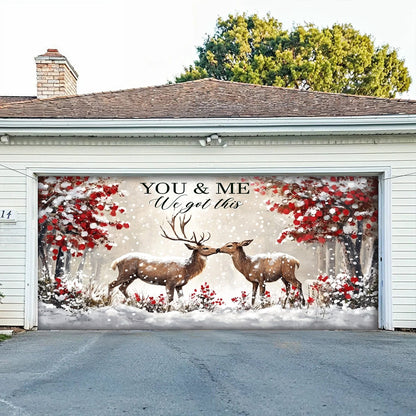 Lorva Deer Garage Door Banner Decoration Everlasting Love
