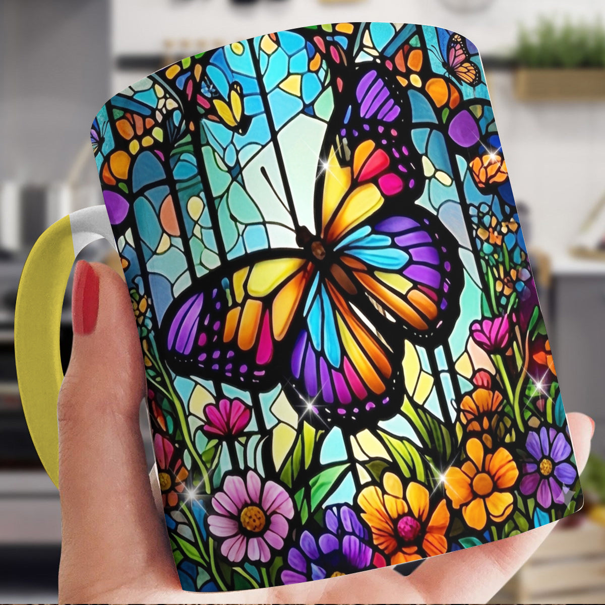 Lorva Butterfly Acent Mug Charming Floral Butterfly