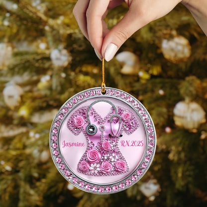 Lorva Nurse 2D Acrylic Ornament Personalized Sparkling