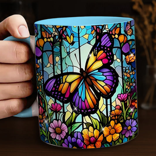 Lorva Butterfly Acent Mug Charming Floral Butterfly
