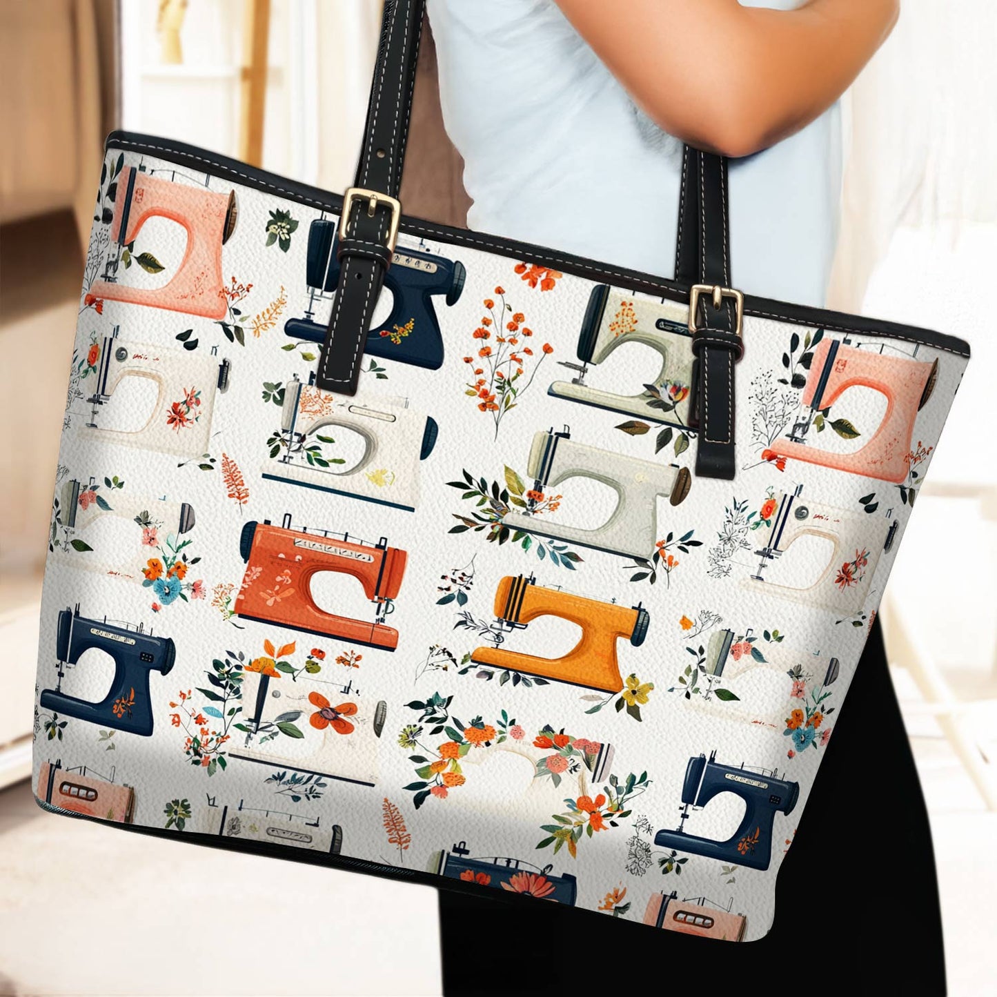 Lorva Leather Tote Bag Autumn Stitch