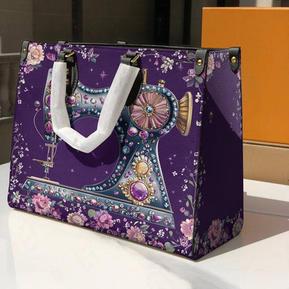 Lorva Sewing Leather Bag Purple Spark