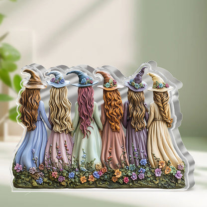 Witch Custom Shaped 2D Print Acrylic Plaque Witches in Bloom