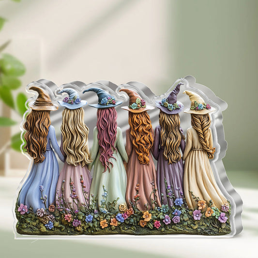 Witch Custom Shaped 2D Print Acrylic Plaque Witches in Bloom