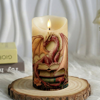 Lorva Reading 2D Printed LED Candle Crimson Lore