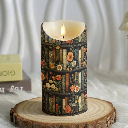 Lorva LED Candle Vintage Floral Bookshelf
