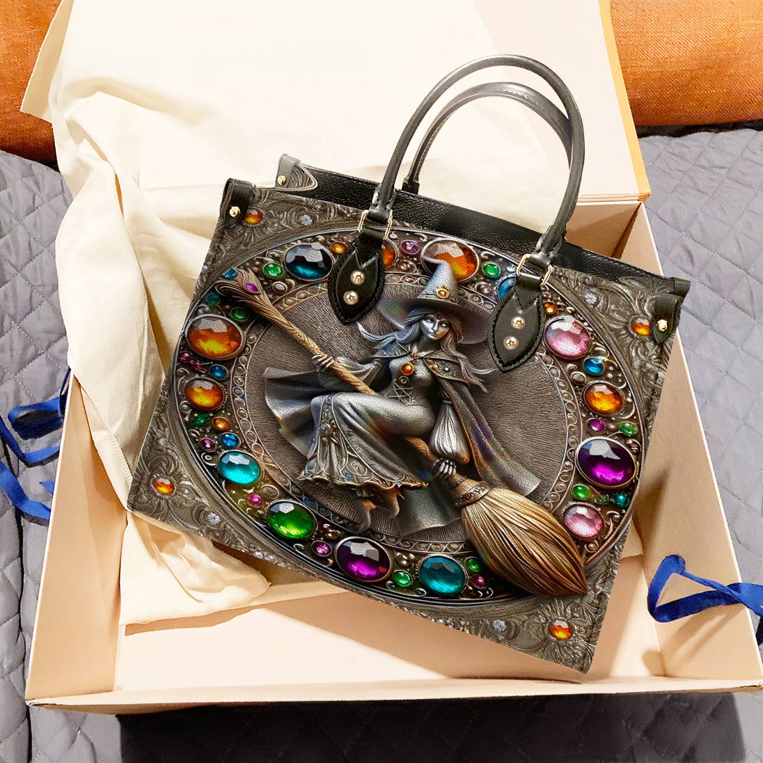 Witch Lorva Leather Bag Crystal Charm