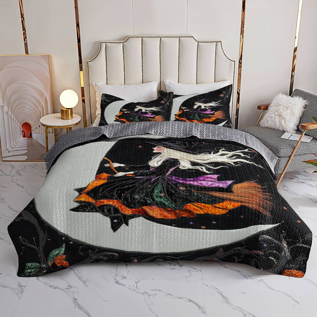 Witch Lorva All Season Quilt 3-Piece Set Mystic Moon Witch