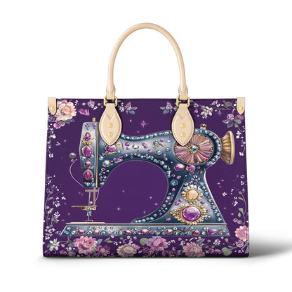 Lorva Sewing Leather Bag Purple Spark