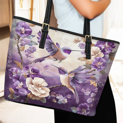 Lorva Hummingbird Leather Tote Bag Wings of Serenity