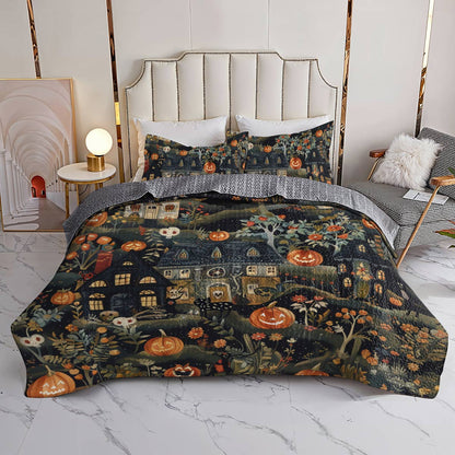 Halloween Lorva All Season Quilt 3-Piece Set Vintage Village