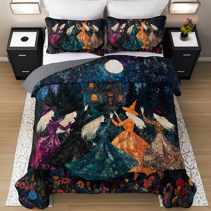Witch Lorva All Season Quilt 3-Piece Set Dancing In The Moonlight