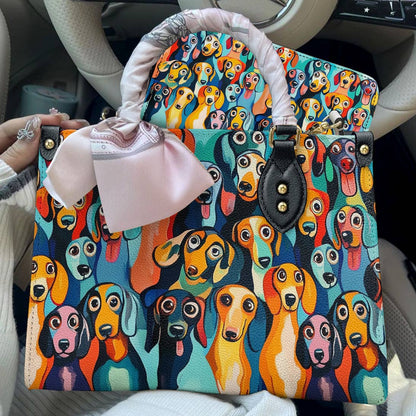 Lorva Dachshund Leather Bag Fun & Whimsical