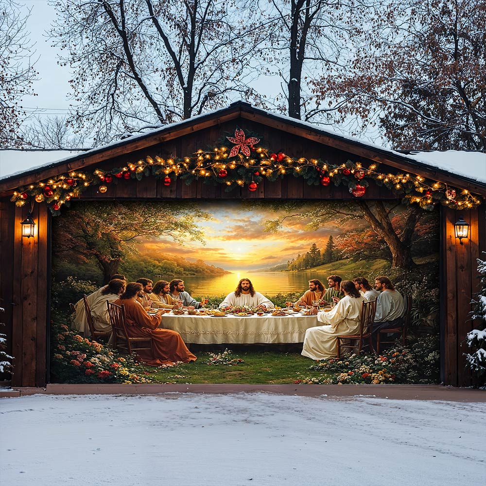 Lorva Garage Door Banner Decoration The Last Supper