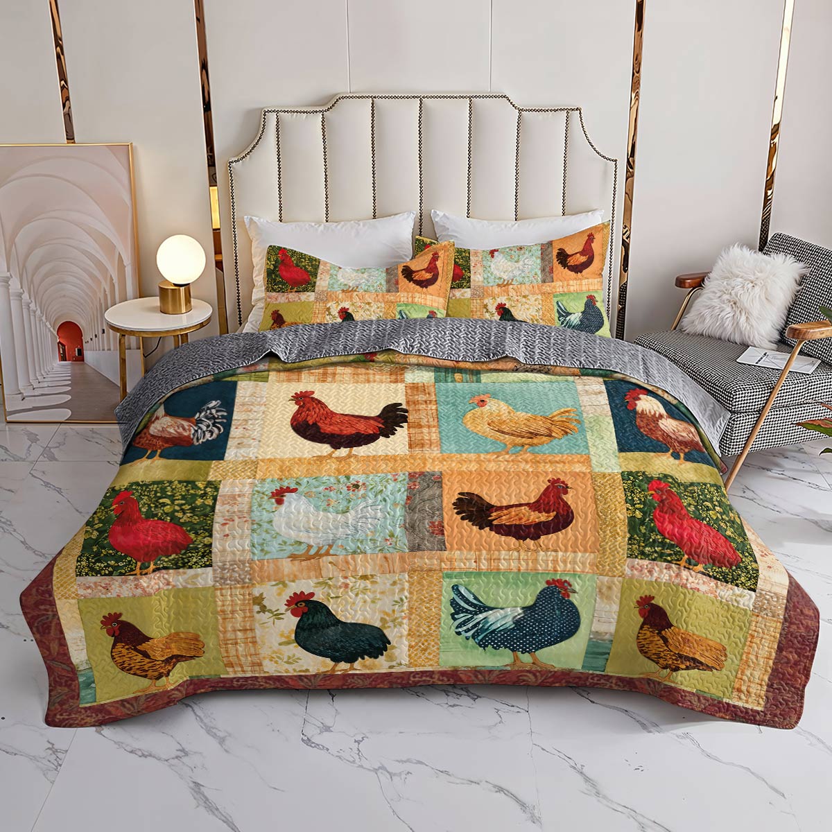 Lorva Chicken All Season Quilt 3-Piece Set