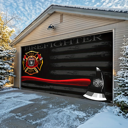Lorva Garage Door Banner Decoration The Bravery Brew Firefighter