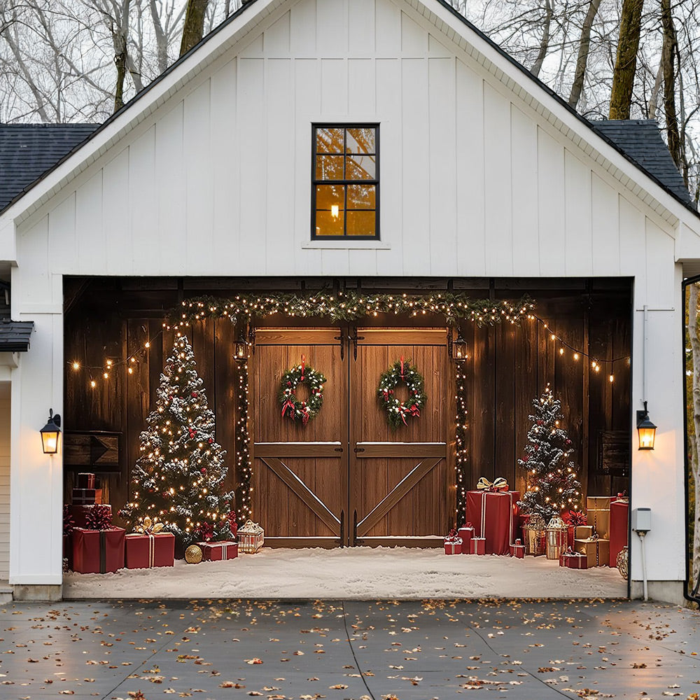 Lorva Christmas Garage Door Banner Decoration Christmas Themed Barn Door