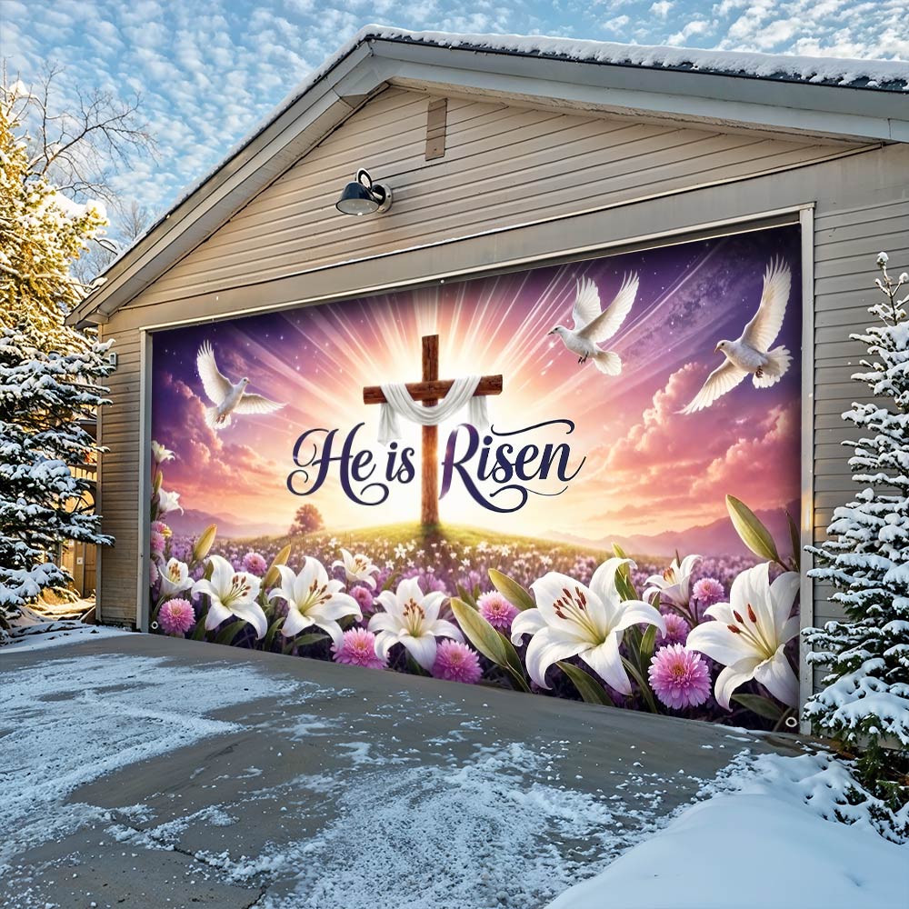 Lorva Garage Door Banner Decoration He Is Risen
