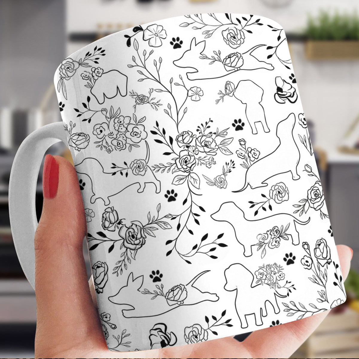Lorva Mug Amazing Floral Dachshunds
